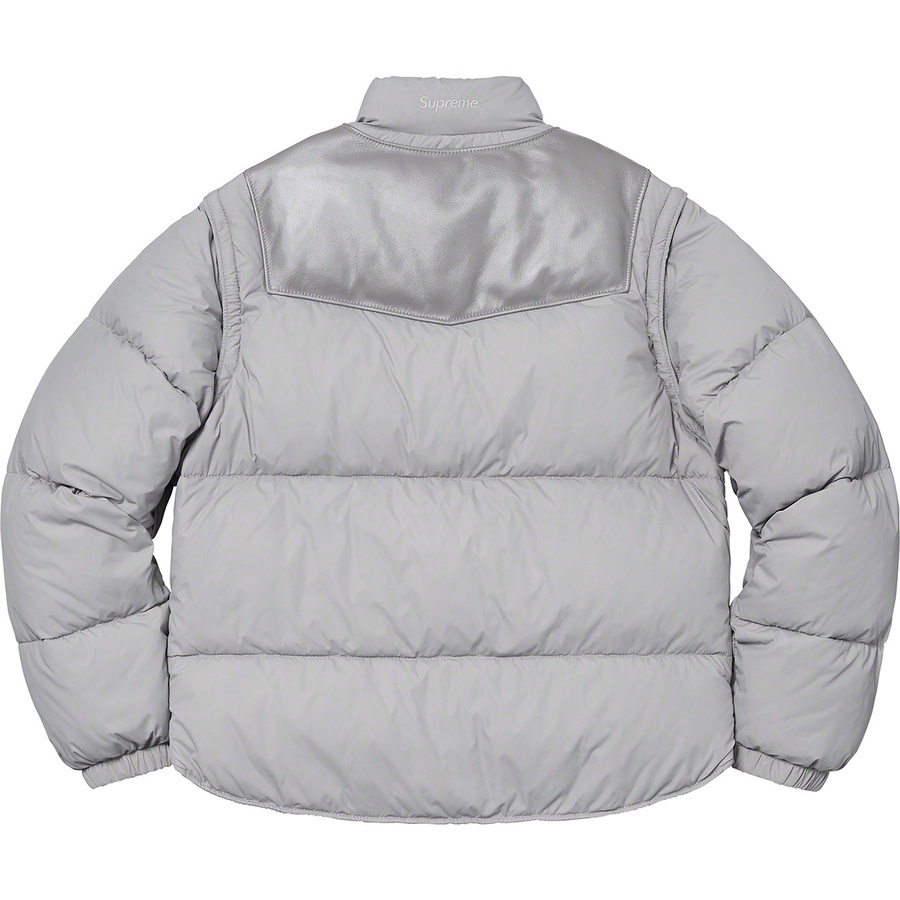 Supreme Supreme Schott Down Leather Vest Puffy Jacket (FW18) - Silver - $628