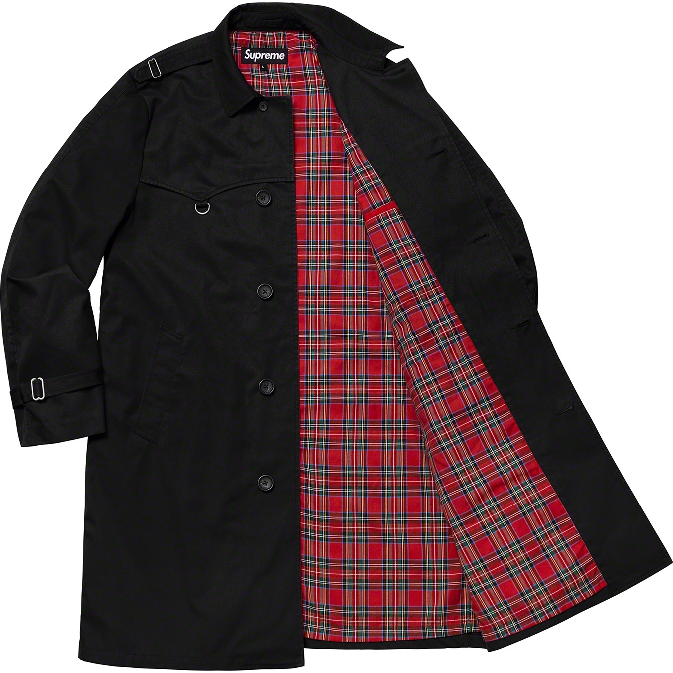 Supreme D-Ring Trench Coat (SS19) - Black - $328