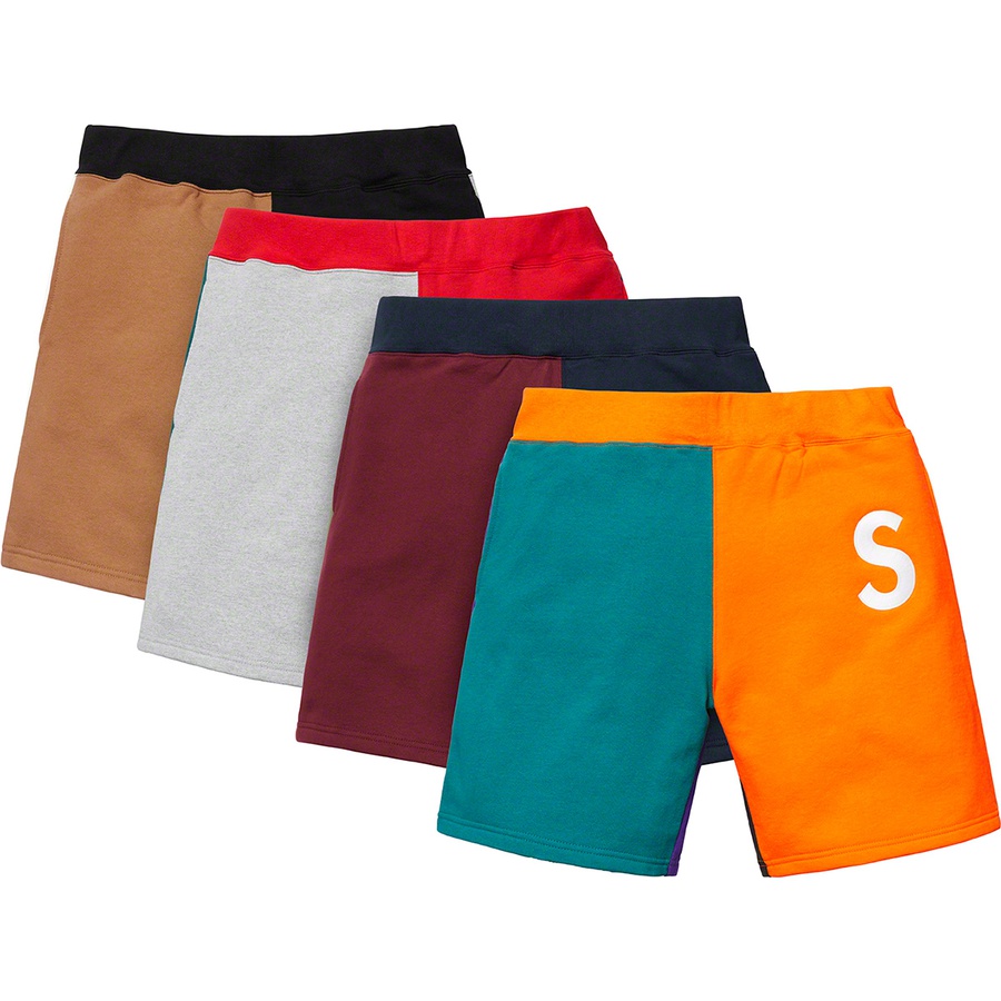 Supreme S Logo Colorblocked Sweatshort (SS19) - $128