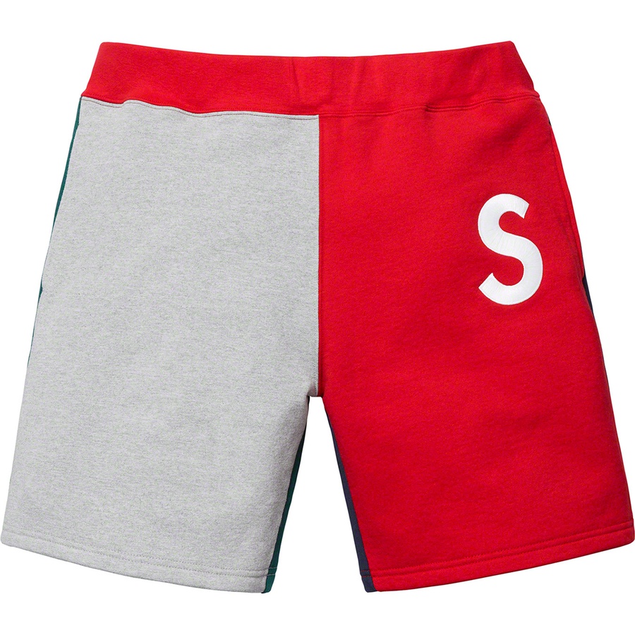 Supreme S Logo Colorblocked Sweatshort (SS19) - Red - $128