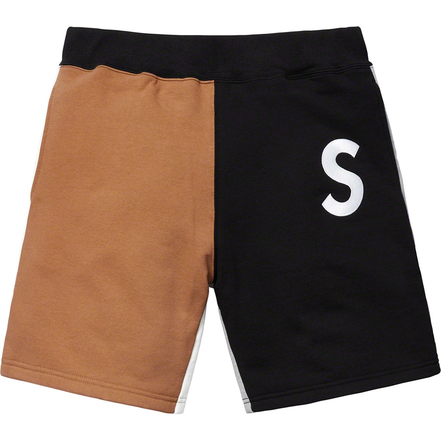 Supreme S Logo Colorblocked Sweatshort (SS19) - Black - $128