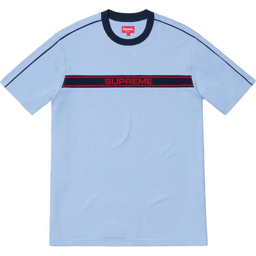 Supreme Chest Stripe Logo S S Top (SS19) - Light Blue - $88