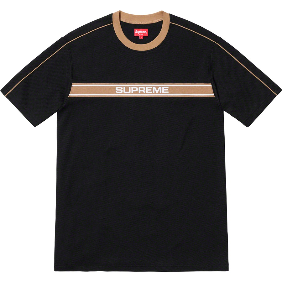 Supreme Chest Stripe Logo S S Top (SS19) - Black - $88