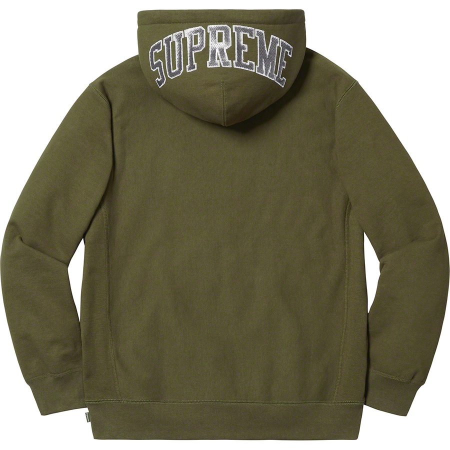 Supreme Sequin Arc Hooded Sweatshirt (SS19) - Dark Olive - $158