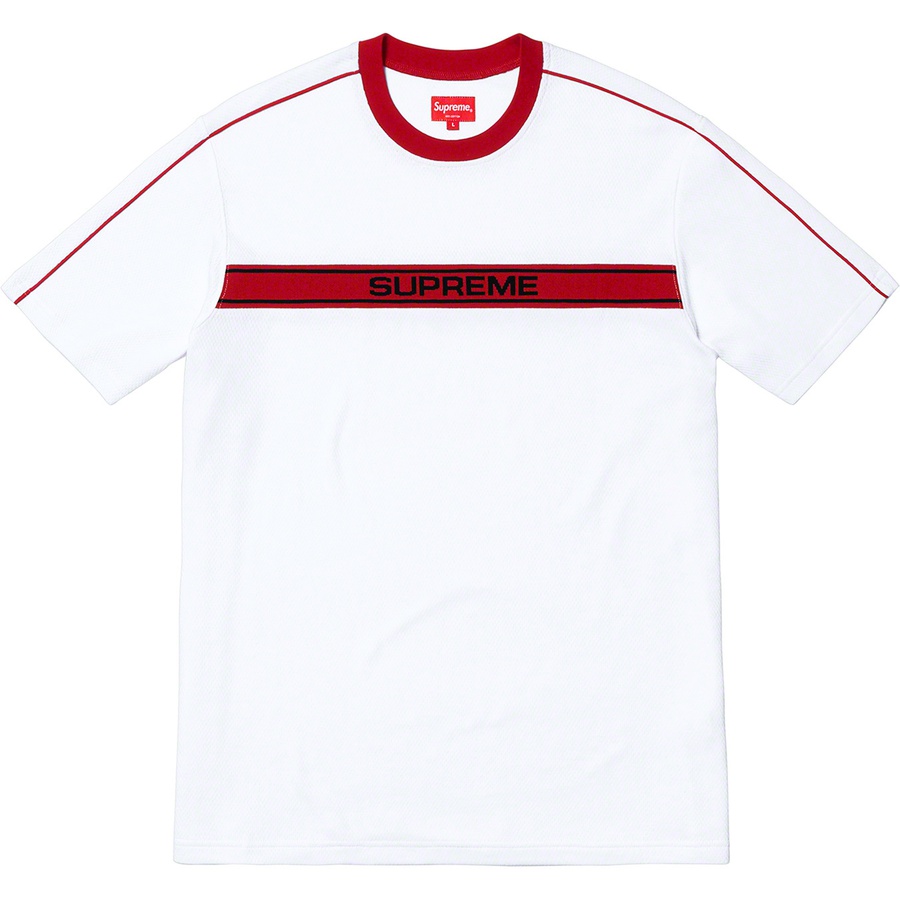 Supreme Chest Stripe Logo S S Top (SS19) - White - $88