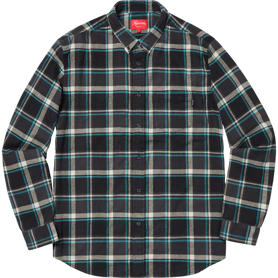 Supreme Plaid Flannel Shirt (SS19) - Black - $118