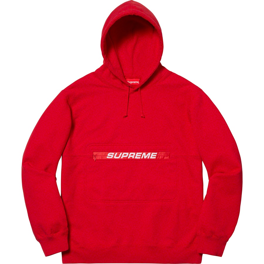 Supreme Zip Pouch Hooded Sweatshirt (SS19) - Red - $148
