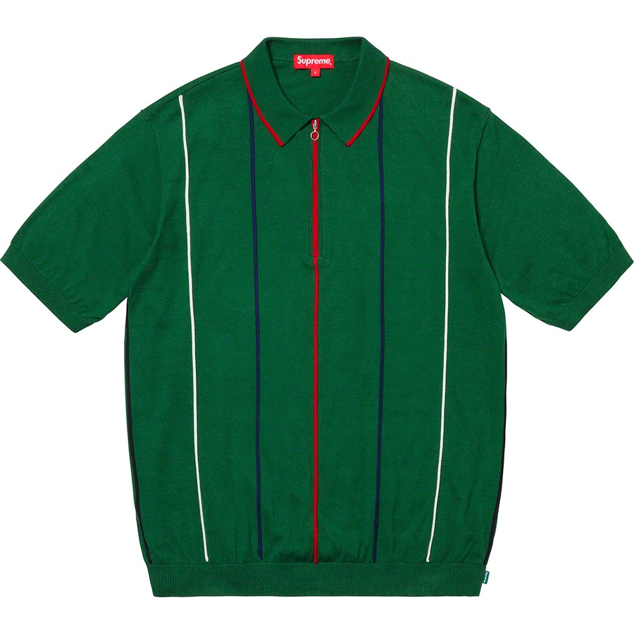 Supreme Pinstripe Half Zip Polo (SS19) - Green - $128