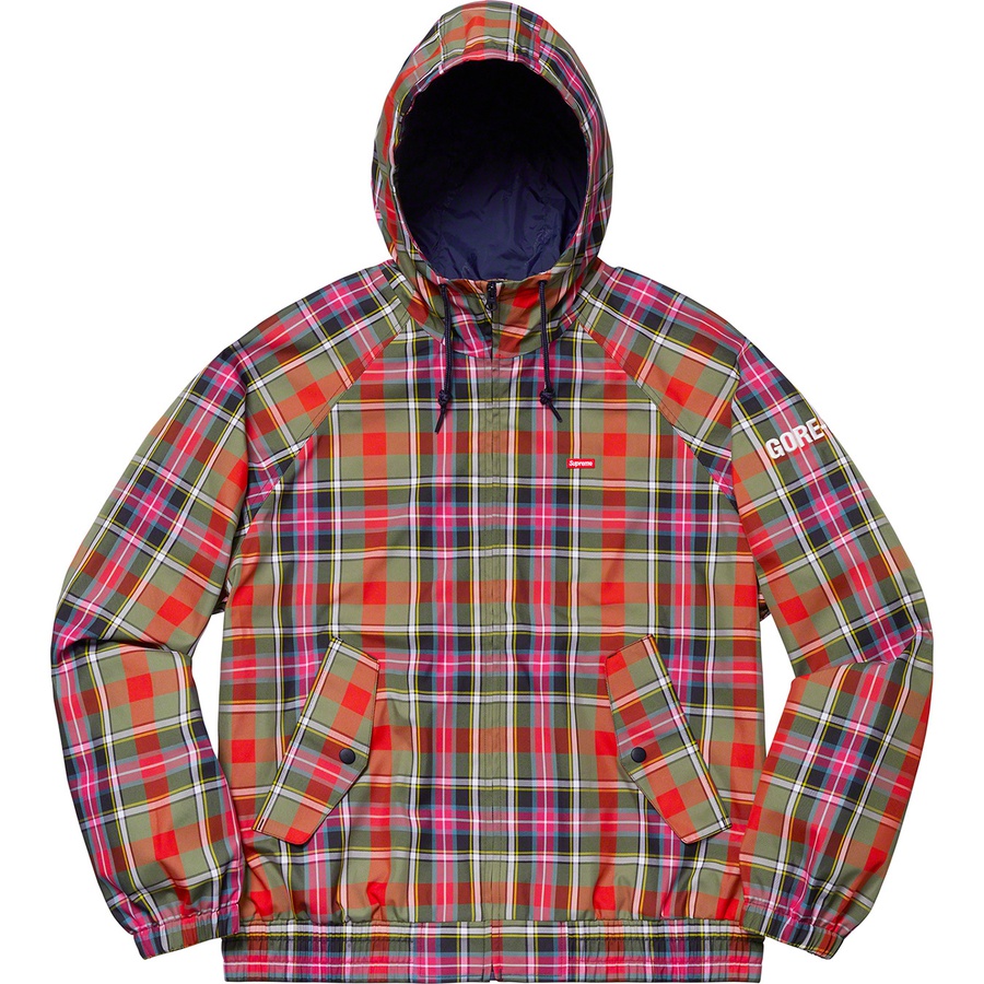 Supreme GORE-TEX Hooded Harrington Jacket (SS19) - Olive Plaid - $348