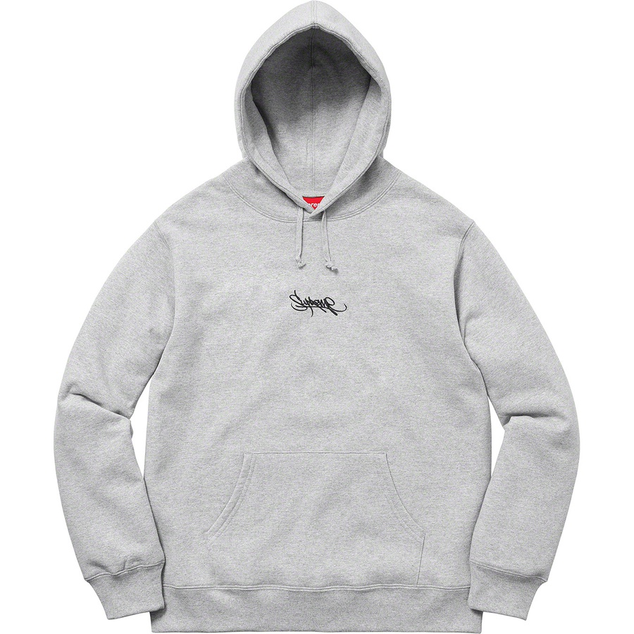 Supreme Tag Logo Hooded Sweatshirt (SS19) - Heather Grey - $148