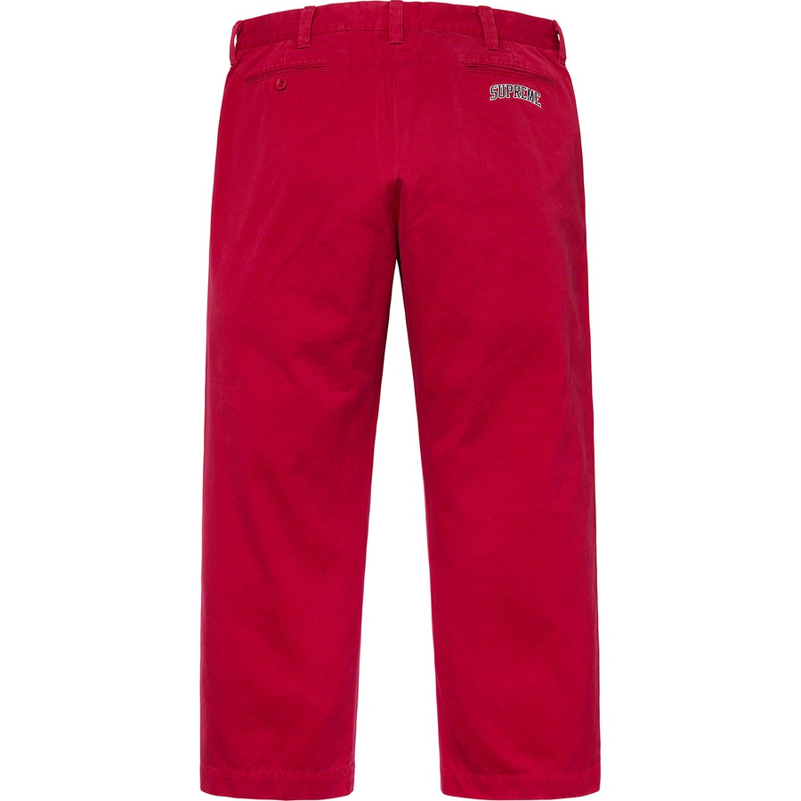 Supreme Arc Logo Chino Pant (SS19) - Red - $148
