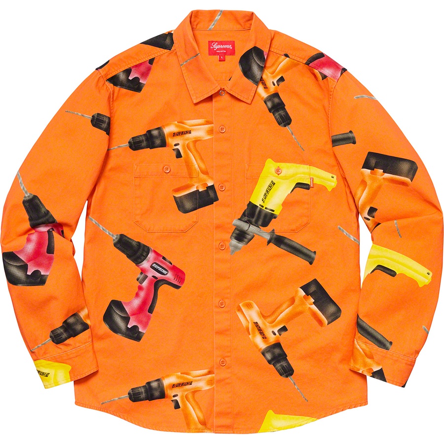 Supreme Drills Work Shirt (SS19) - Orange - $138