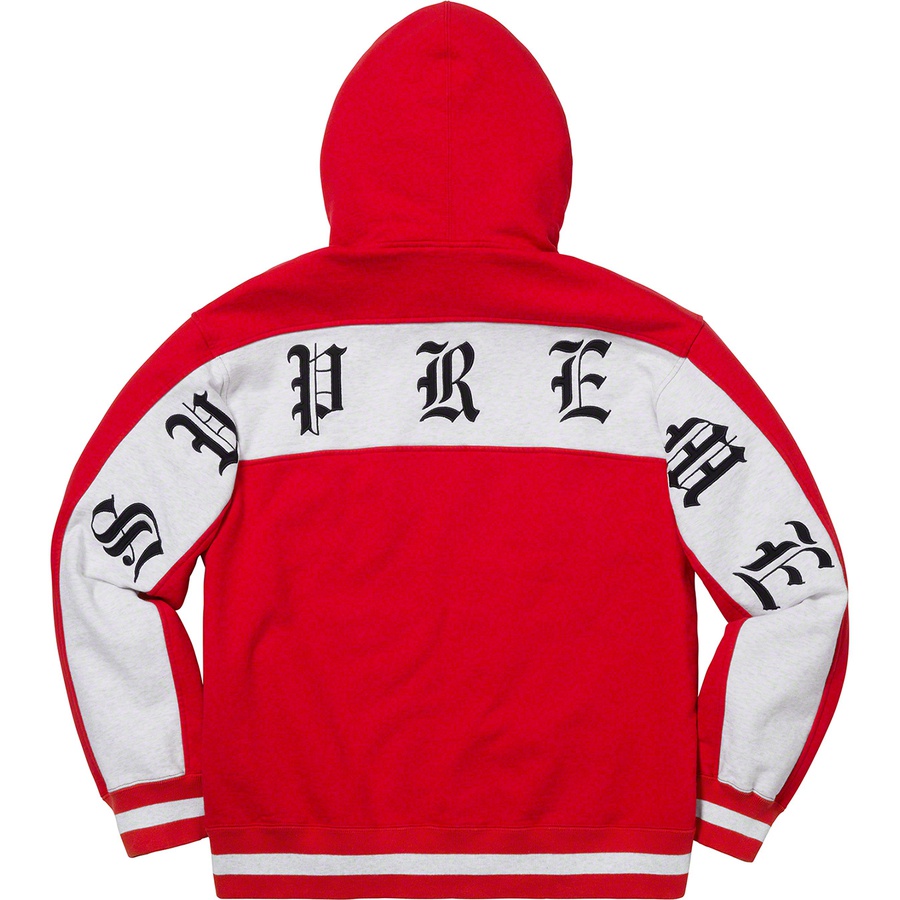 Supreme Old English Stripe Zip Up Sweatshirt (SS19) - Red - $158