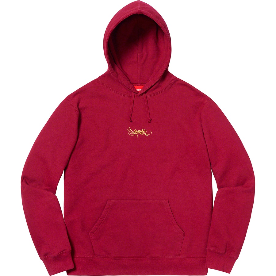 Supreme Tag Logo Hooded Sweatshirt (SS19) - Cardinal - $148