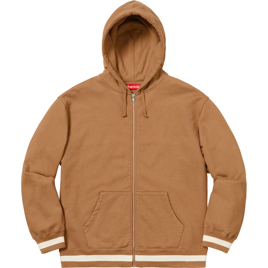 Supreme Old English Stripe Zip Up Sweatshirt (SS19) - Brown - $158