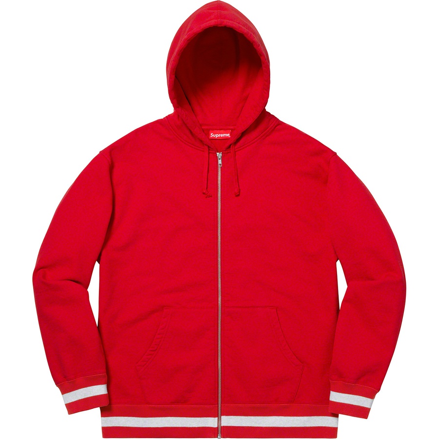 Supreme Old English Stripe Zip Up Sweatshirt (SS19) - Red - $158