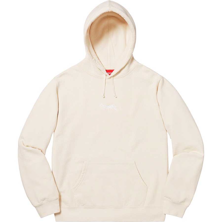 Supreme Tag Logo Hooded Sweatshirt (SS19) - Natural - $148
