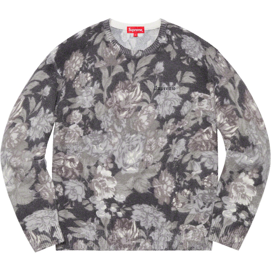 Supreme Printed Floral Angora Sweater (SS19) - Black - $158