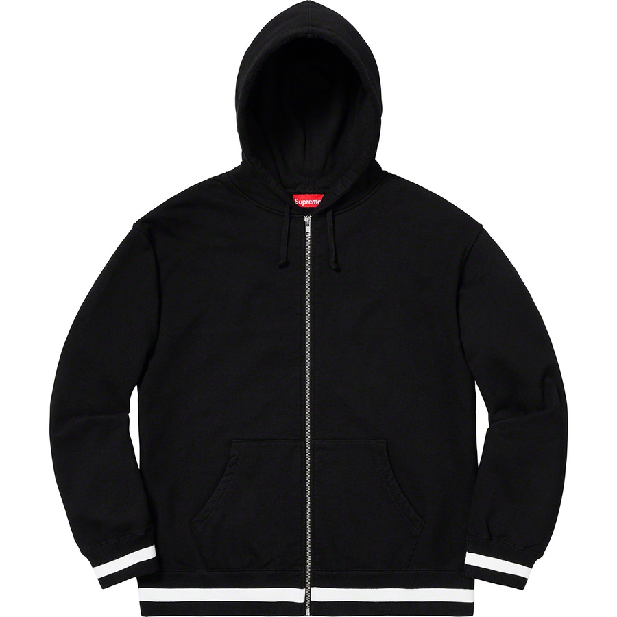 Supreme Old English Stripe Zip Up Sweatshirt (SS19) - Black - $158