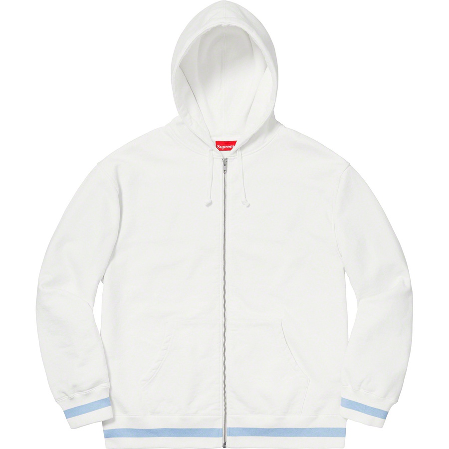 Supreme Old English Stripe Zip Up Sweatshirt (SS19) - White - $158