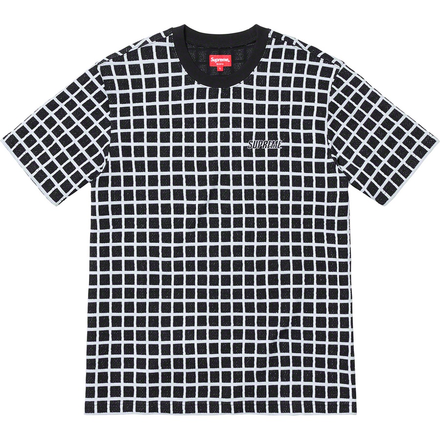 Supreme Grid Jacquard S S Top (SS19) - Black - $88