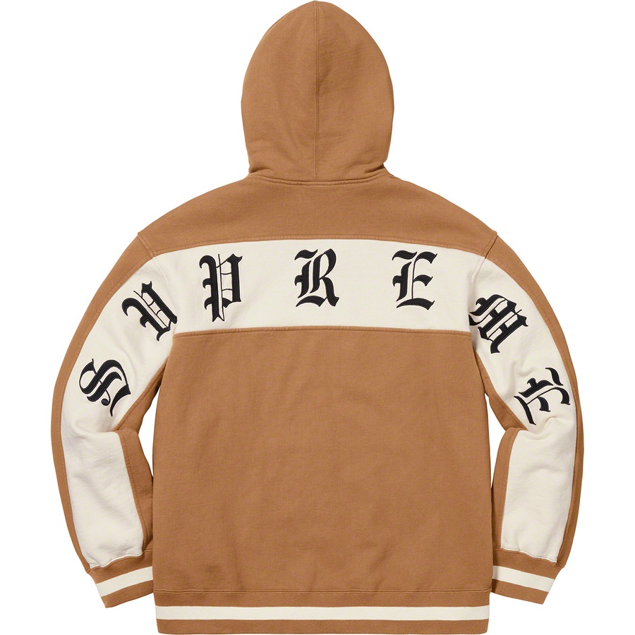 Supreme Old English Stripe Zip Up Sweatshirt (SS19) - Brown - $158