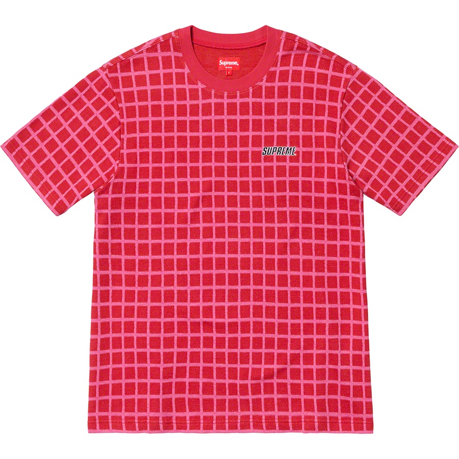 Supreme Grid Jacquard S S Top (SS19) - Red - $88