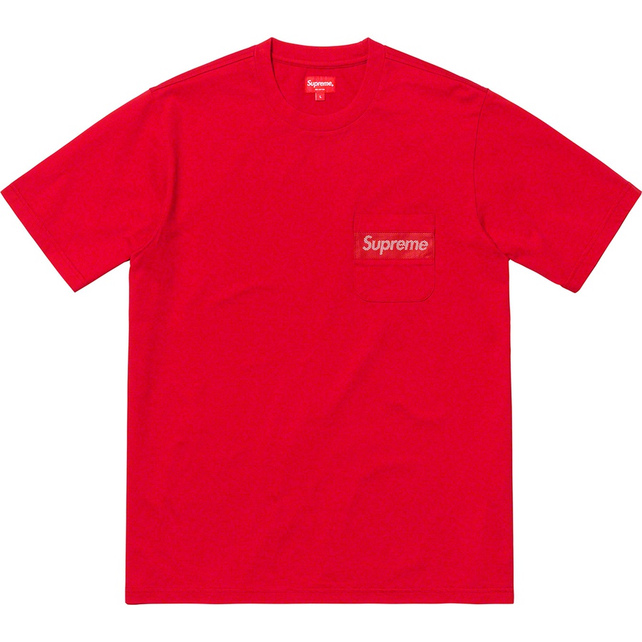Supreme Mesh Stripe Pocket Tee (SS19) - Red - $78