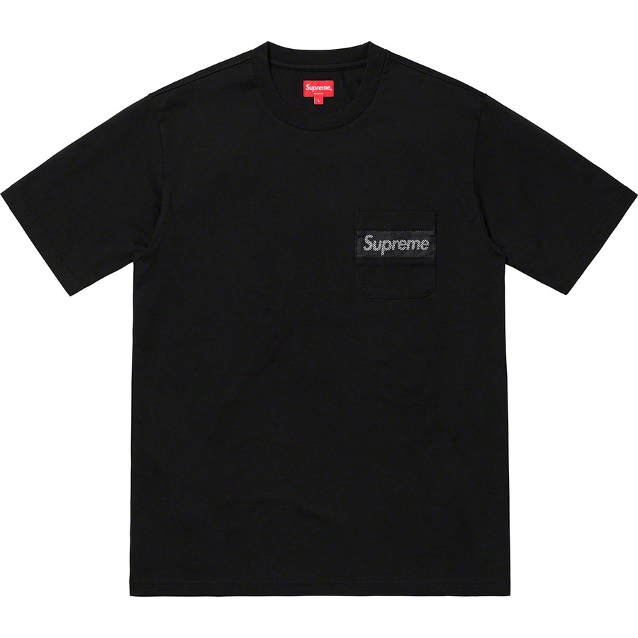 Supreme Mesh Stripe Pocket Tee (SS19) - Black - $78