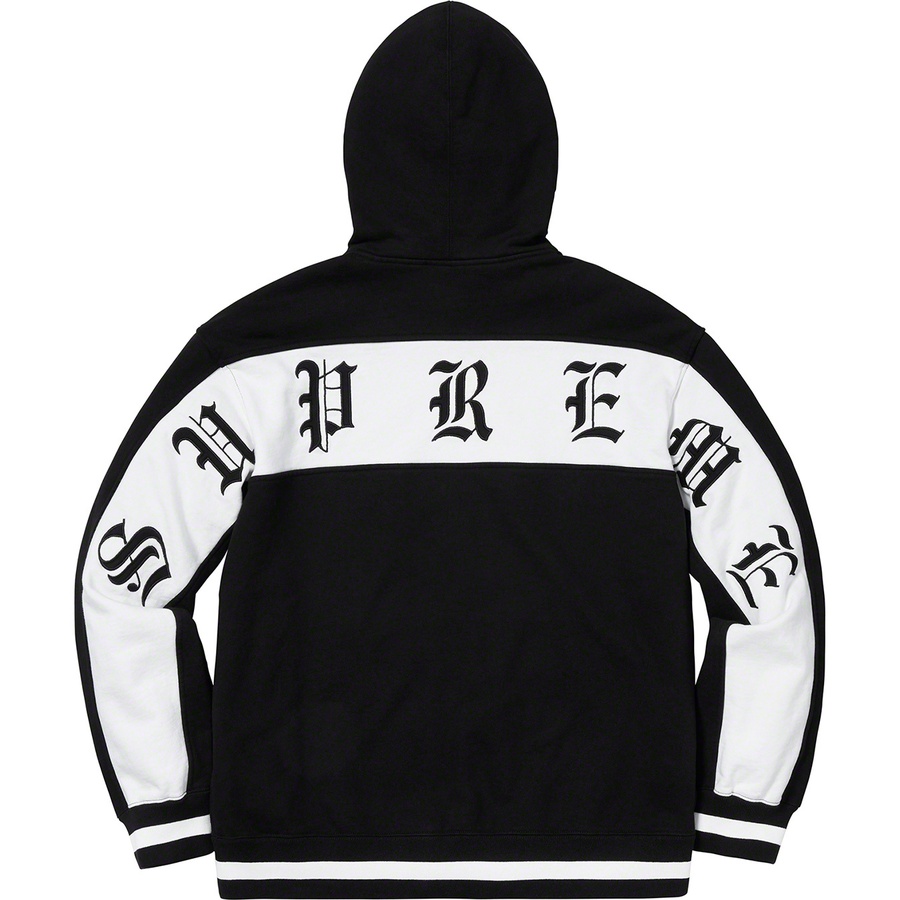 Supreme Old English Stripe Zip Up Sweatshirt (SS19) - Black - $158