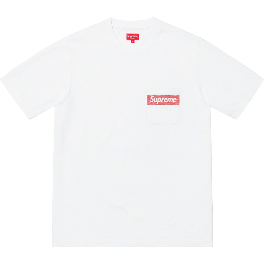 Supreme Mesh Stripe Pocket Tee (SS19) - White - $78