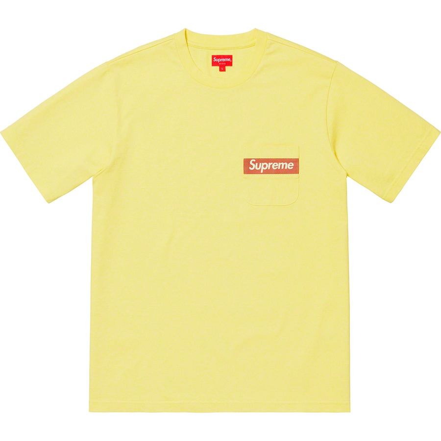 Supreme Mesh Stripe Pocket Tee (SS19) - Pale Yellow - $78