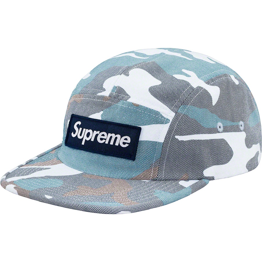 Supreme Washed Out Camo Camp Cap (SS19) - Blue Camo - $48