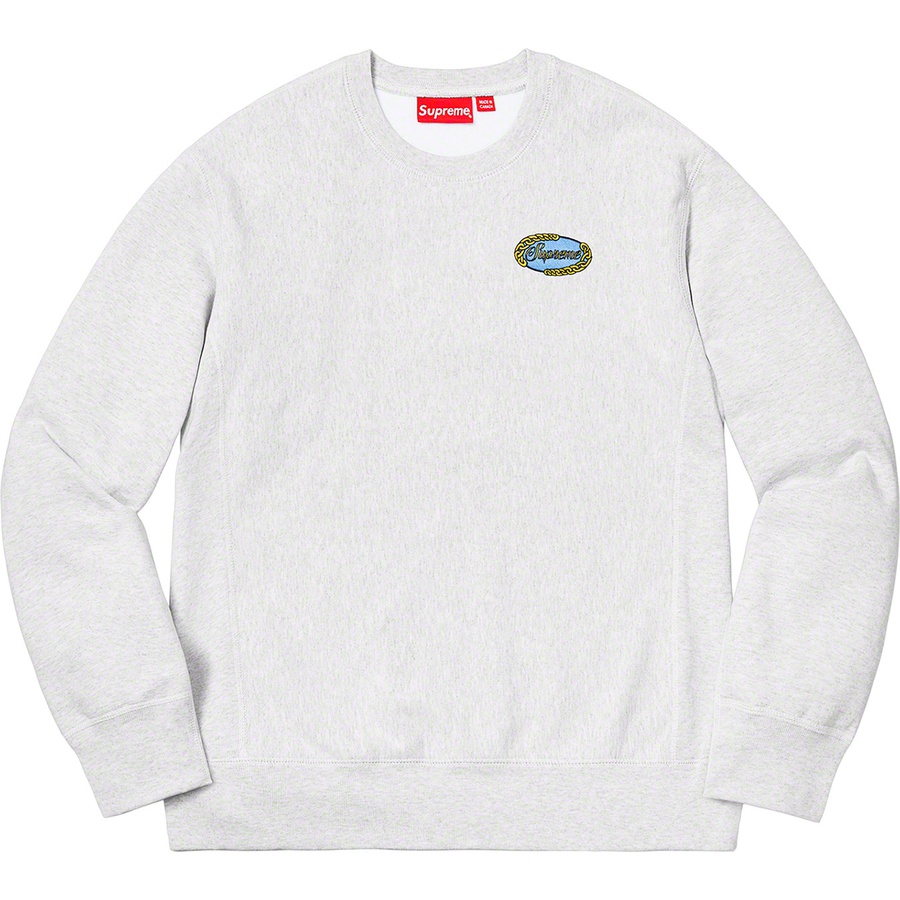 Supreme Chain Logo Crewneck (SS19) - Ash Grey - $138