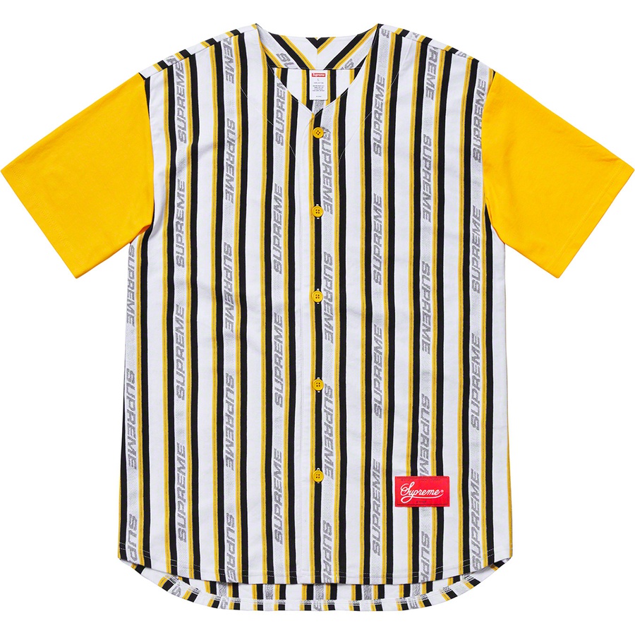 Supreme Jacquard Logo Baseball Jersey (SS19) - White - $118