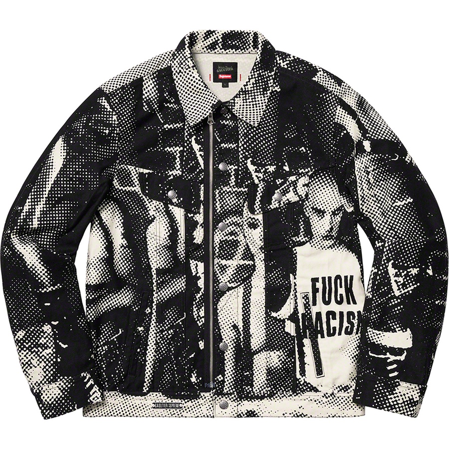 Supreme Supreme Jean Paul Gaultier Fuck Racism Trucker Jacket (SS19) - White - $268