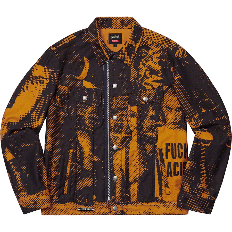 Supreme Supreme Jean Paul Gaultier Fuck Racism Trucker Jacket (SS19) - Gold - $268