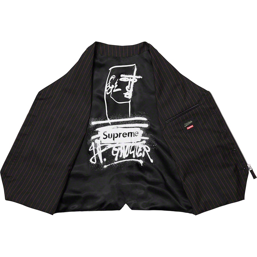 Supreme Supreme Jean Paul Gaultier Pinstripe Cargo Suit Vest (SS19) - Black - $388