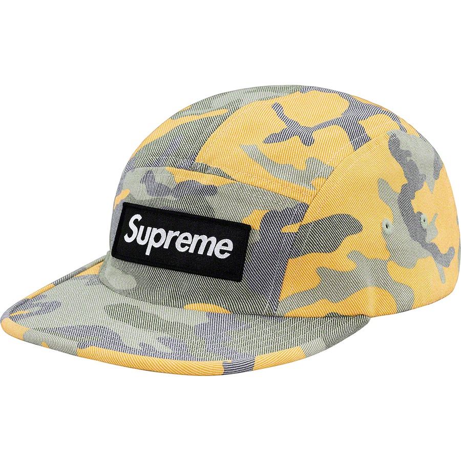 Supreme Washed Out Camo Camp Cap (SS19) - Yellow Camo - $48