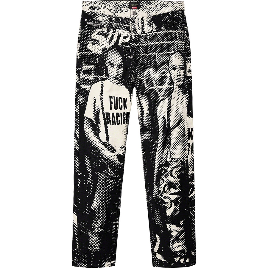 Supreme Supreme Jean Paul Gaultier Fuck Racism Jean (SS19) - White - $178
