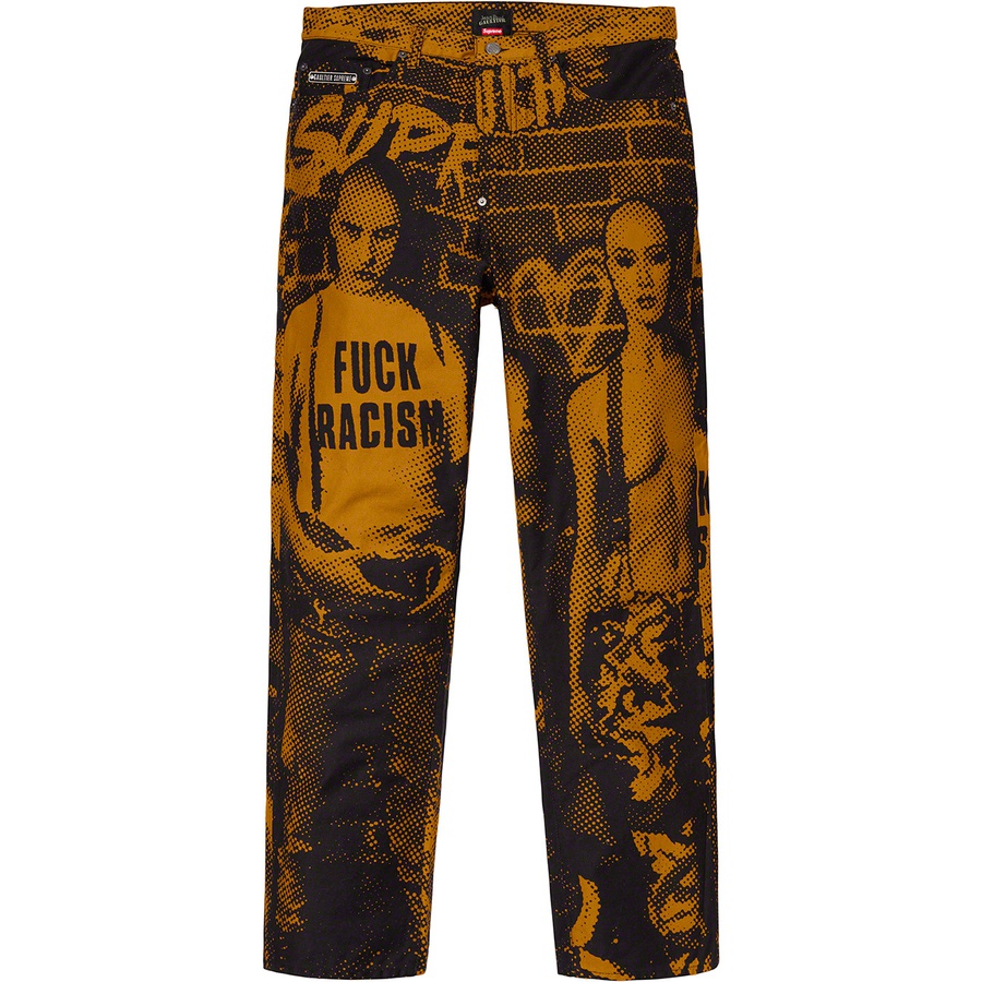 Supreme Supreme Jean Paul Gaultier Fuck Racism Jean (SS19) - Gold - $178