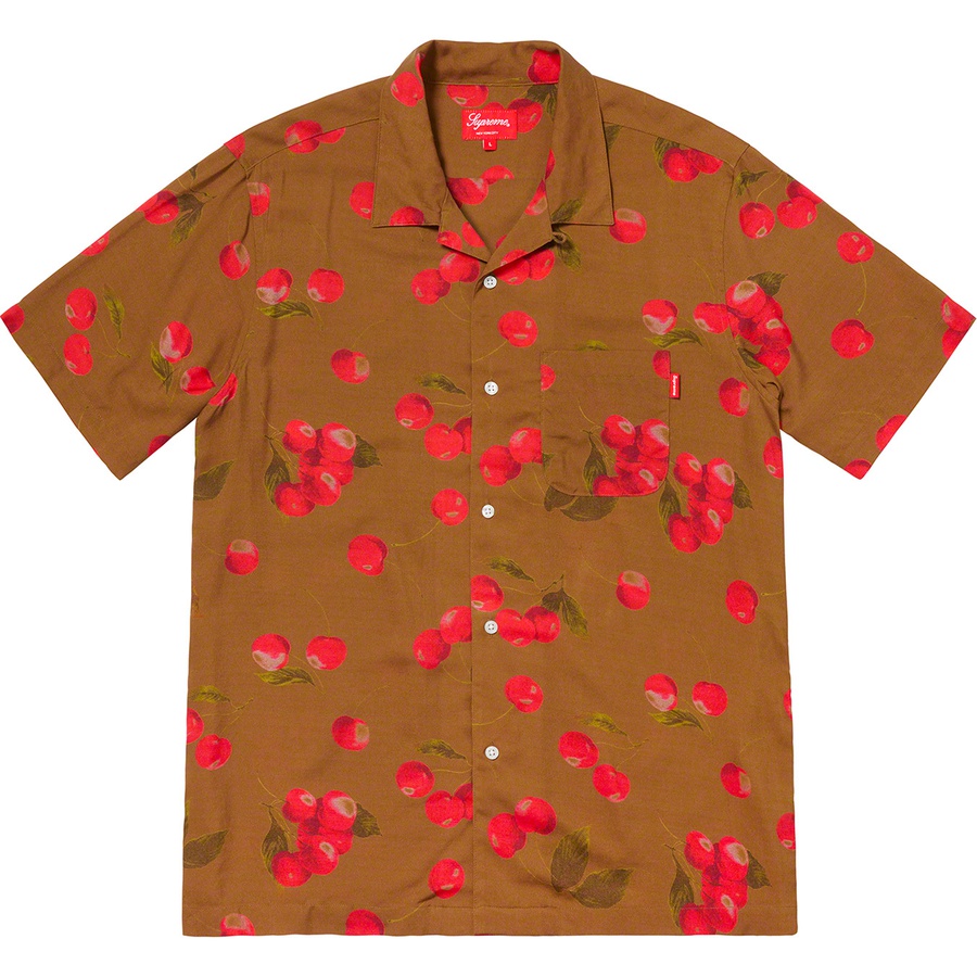 Supreme Cherry Rayon S S Shirt (SS19) - Brown - $138