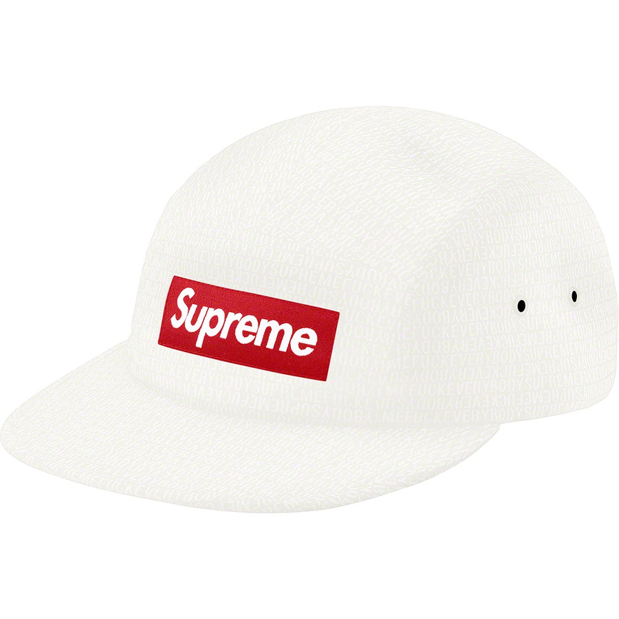Supreme Fuck Everybody Jacquard Camp Cap (SS19) - White - $54