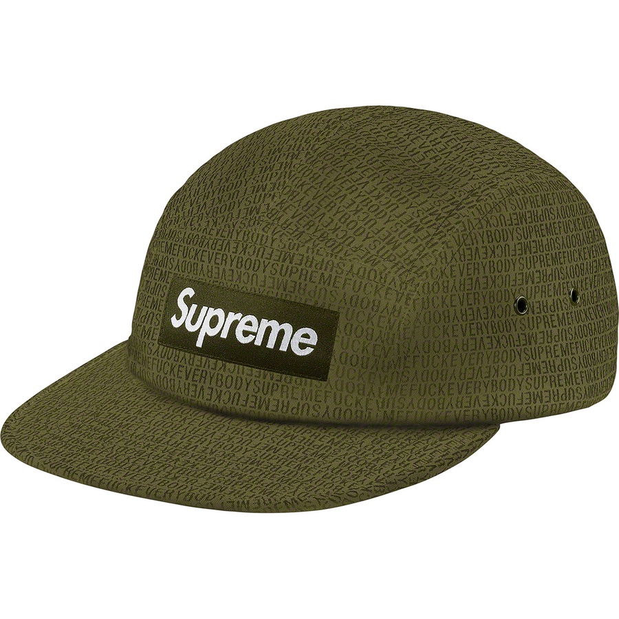 Supreme Fuck Everybody Jacquard Camp Cap (SS19) - Olive - $54