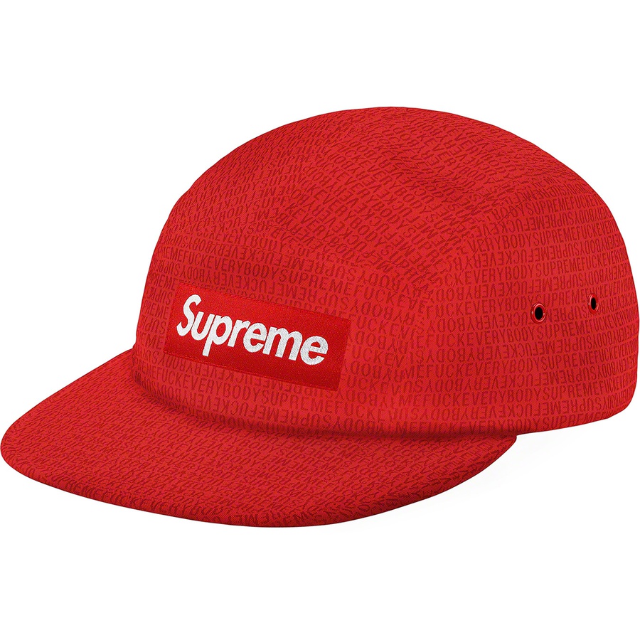 Supreme Fuck Everybody Jacquard Camp Cap (SS19) - Red - $54
