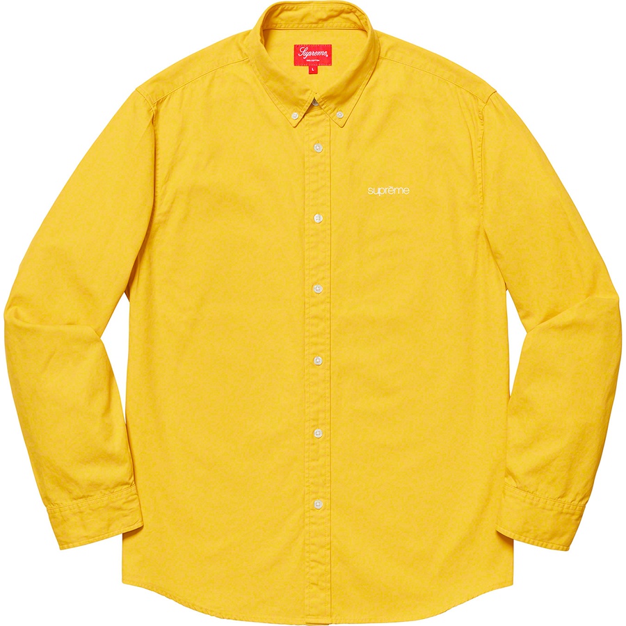 Supreme Washed Twill Shirt (SS19) - Light Mustard - $128