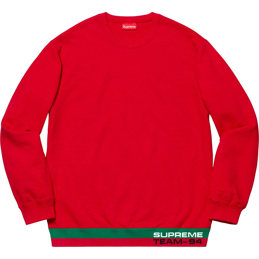 Supreme Rib Stripe Crewneck (SS19) - Red - $138
