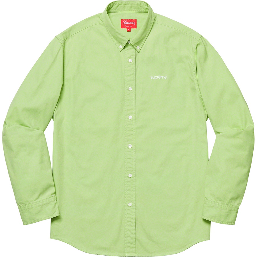 Supreme Washed Twill Shirt (SS19) - Pale Green - $128