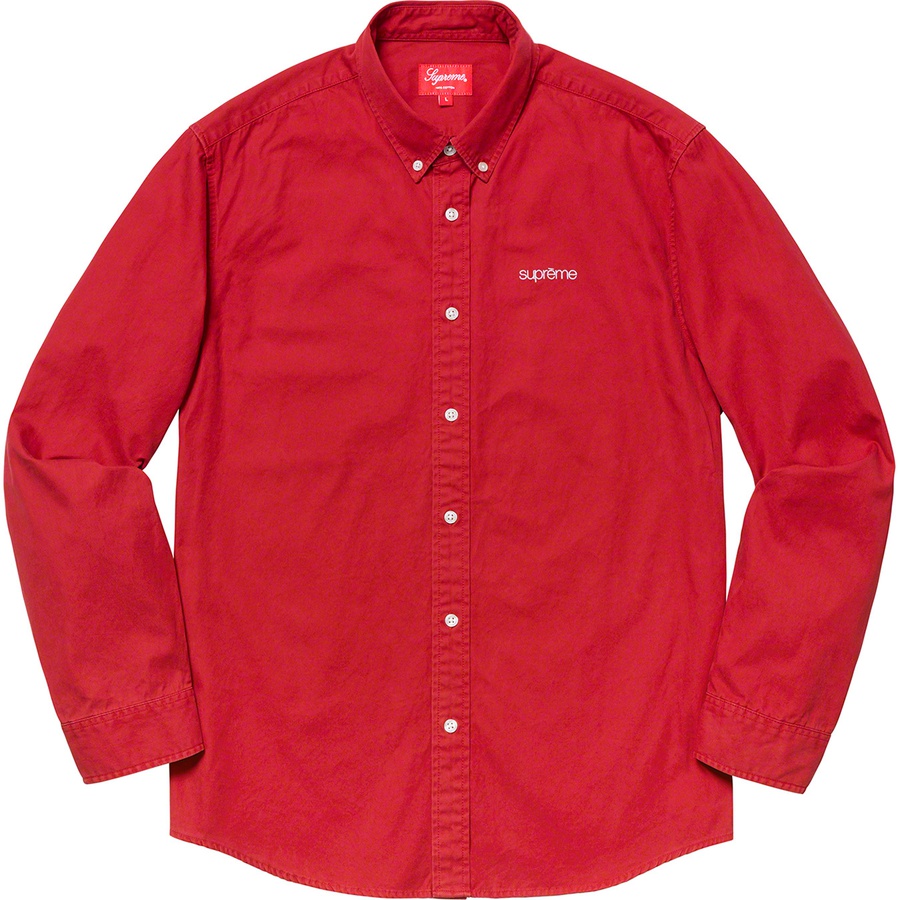 Supreme Washed Twill Shirt (SS19) - Red - $128