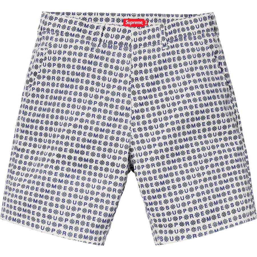 Supreme Work Short (SS19) - White Foulard - $110